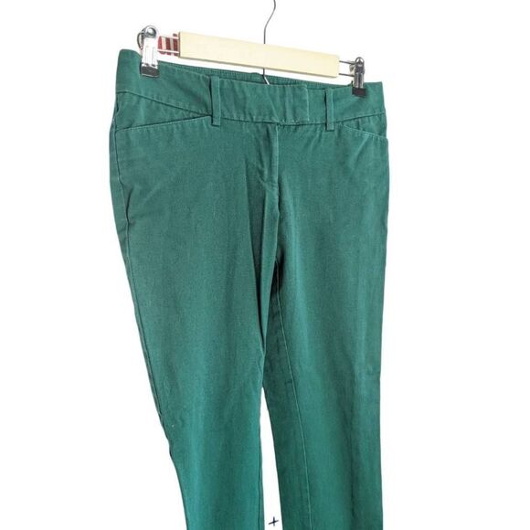 Mossimo Pants Straight leg business casual cotton blend size 2 Teal Green - Picture 2 of 11